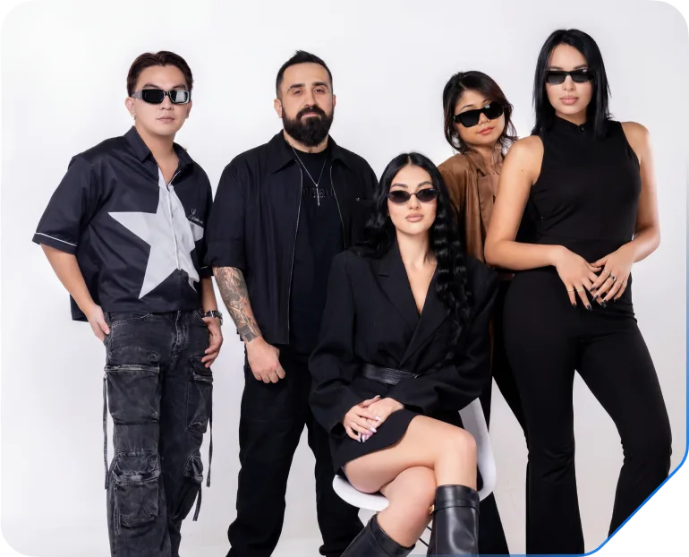 Trifid Media's in-house creative team in the studio
